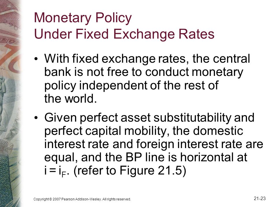 Monetary Policy Under Fixed Exchange Rates