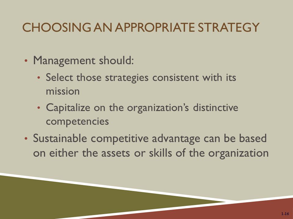 Choosing an Appropriate Strategy