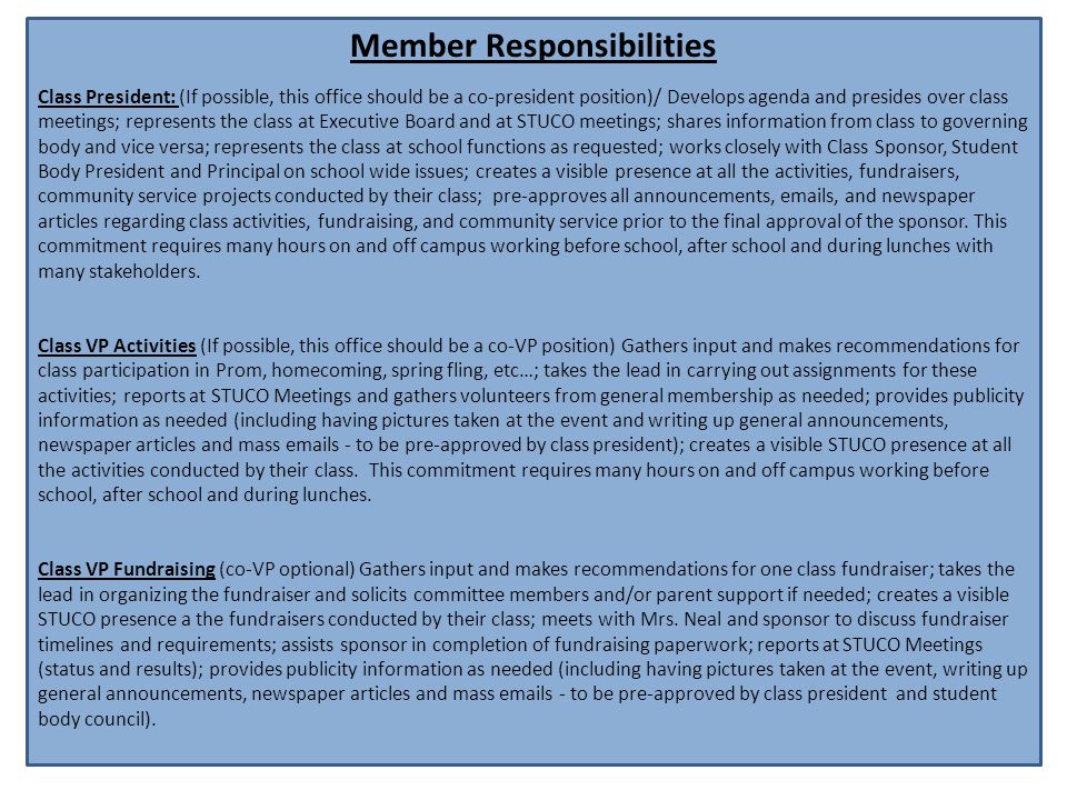 Member Responsibilities