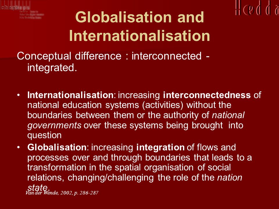 difference between globalisation and internationalisation