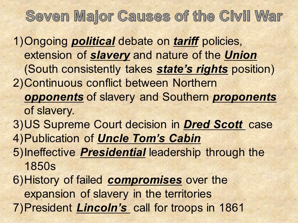 what was the biggest cause of the civil war