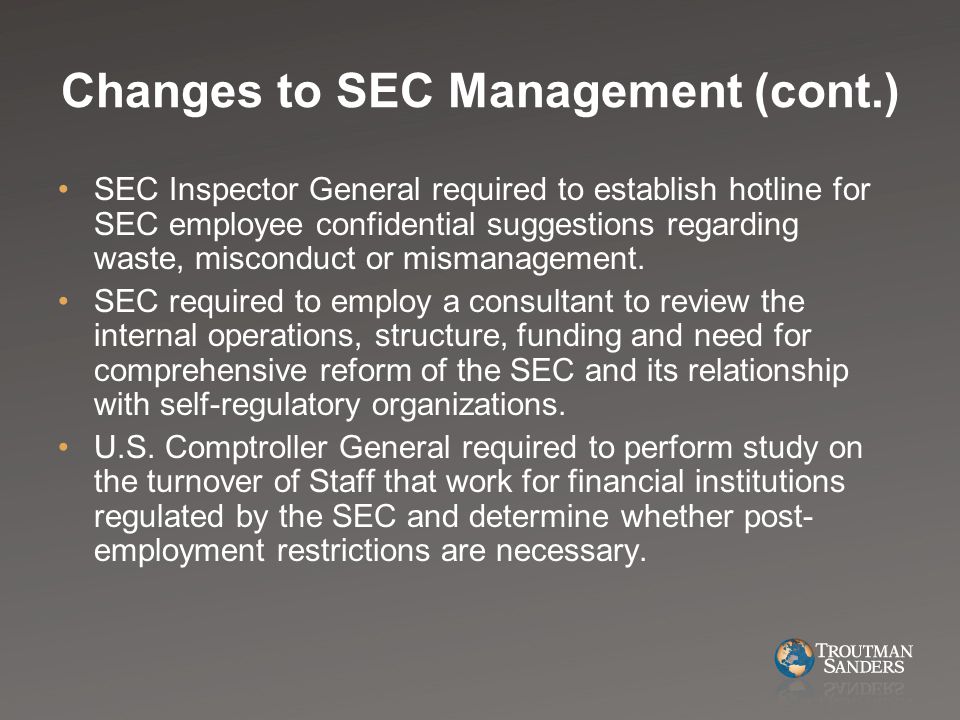 Changes to SEC Management (cont.)