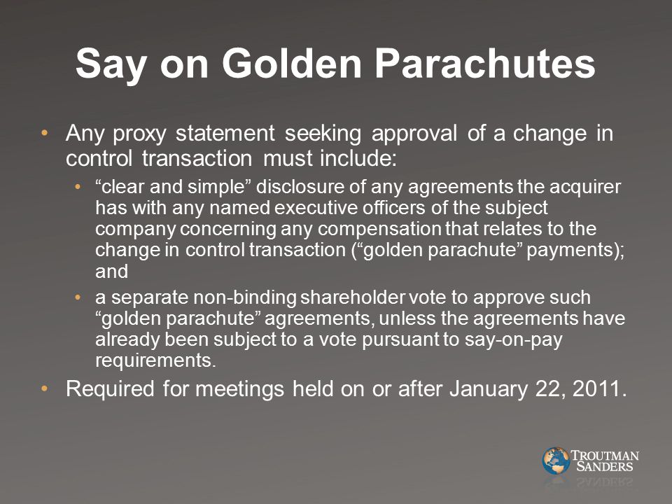 Say on Golden Parachutes