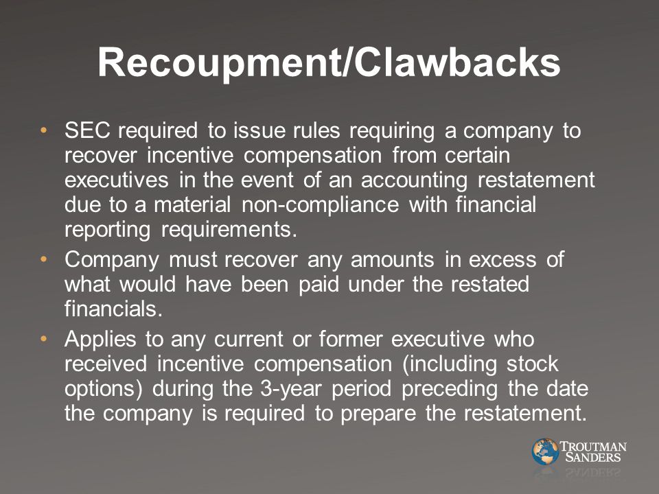 Recoupment/Clawbacks