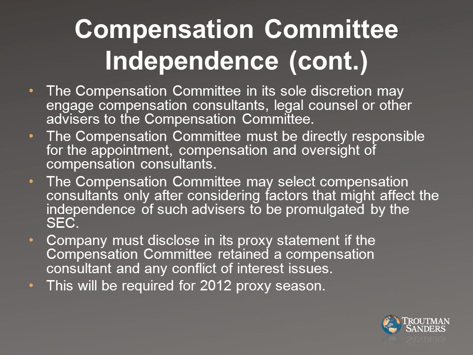 Compensation Committee Independence (cont.)