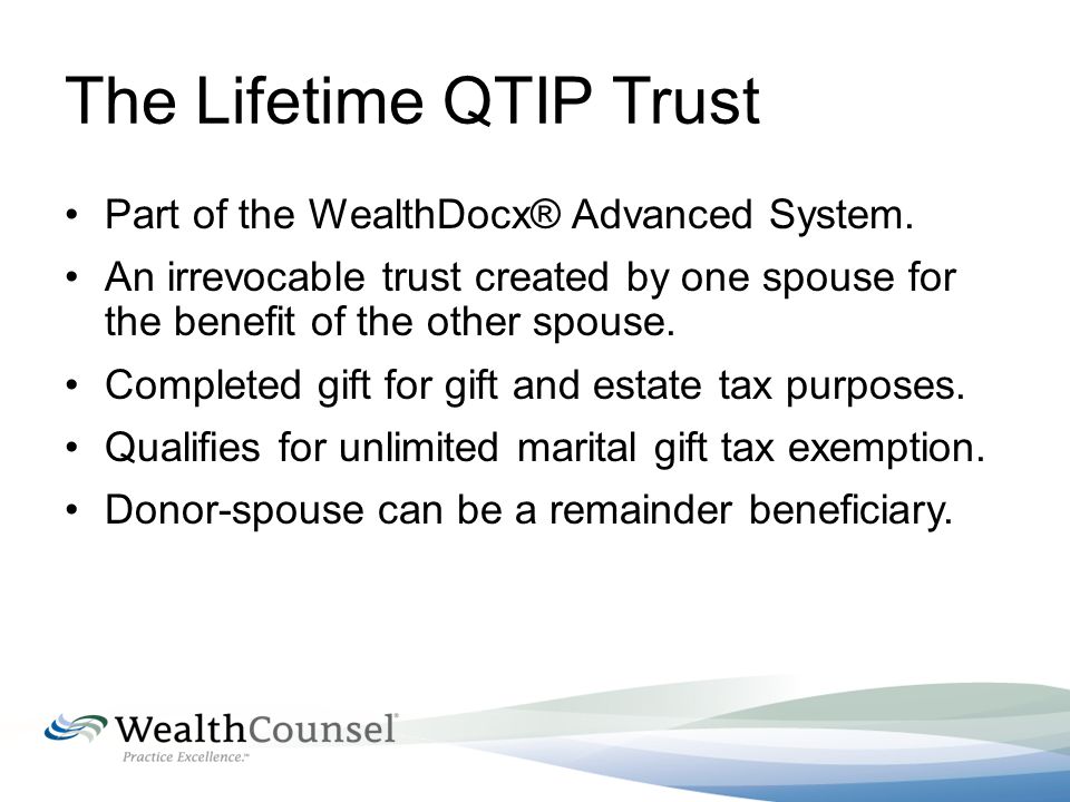 The Power and Functionality of Lifetime QTIP Planning - ppt video online  download