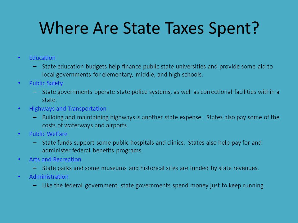 Where Are State Taxes Spent