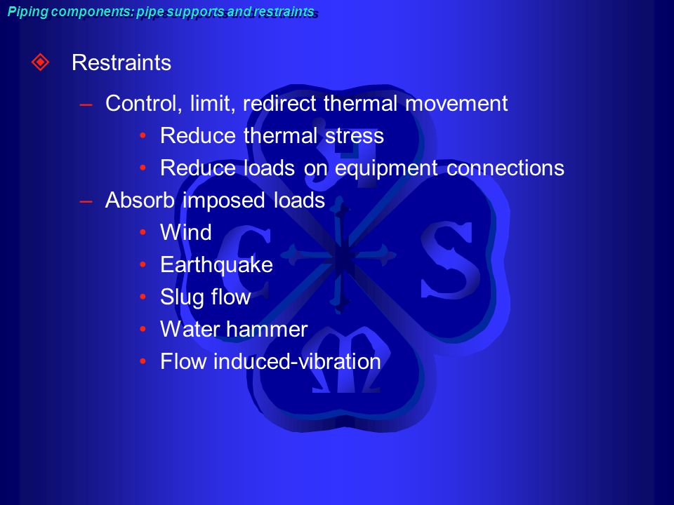 Control, limit, redirect thermal movement Reduce thermal stress
