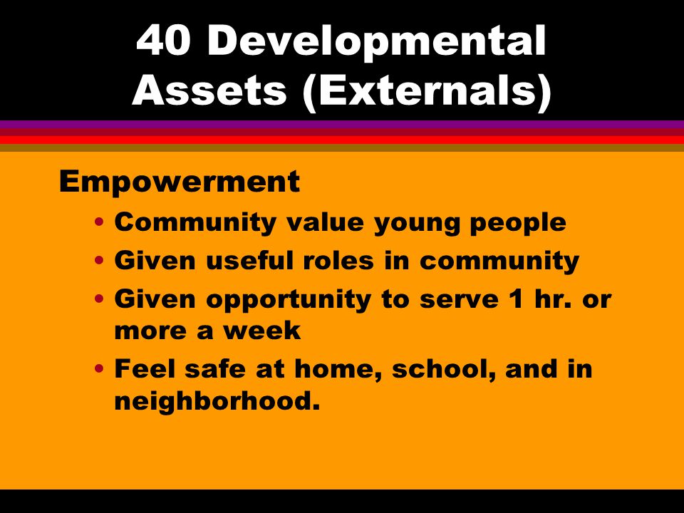 40 Developmental Assets (Externals)