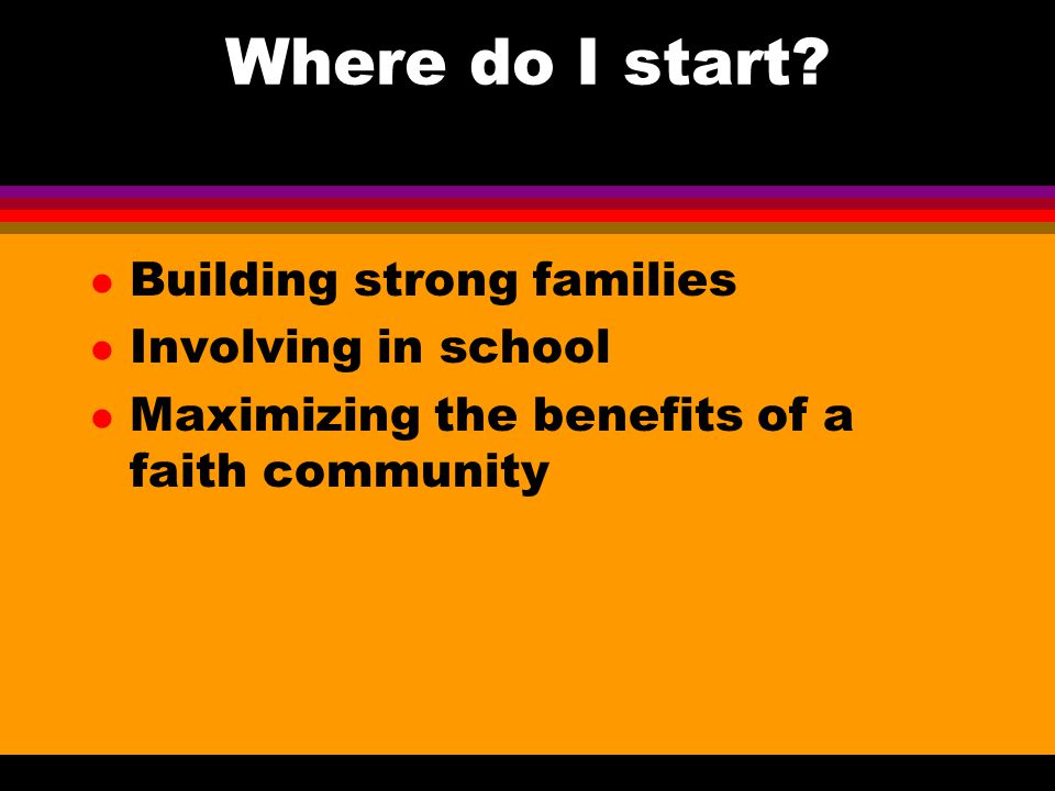 Where do I start Building strong families Involving in school