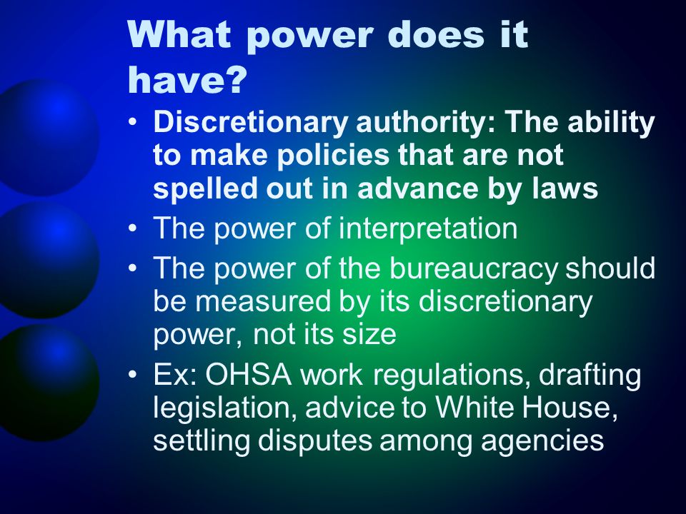discretionary power definition