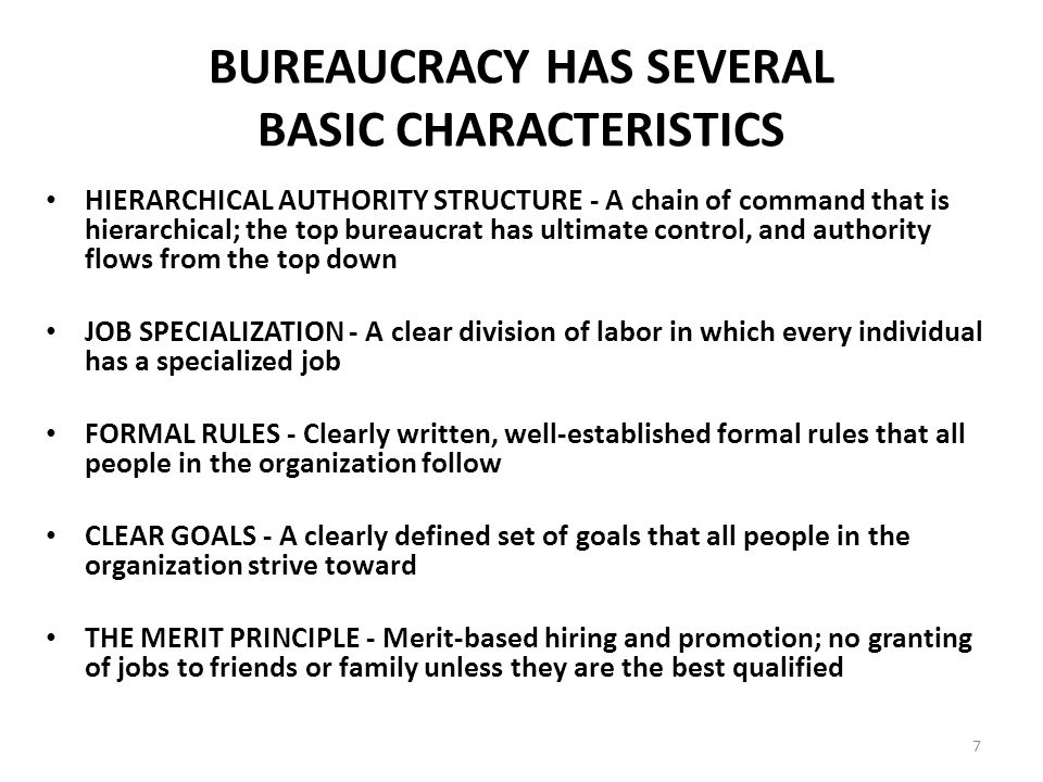 attributes of bureaucracy