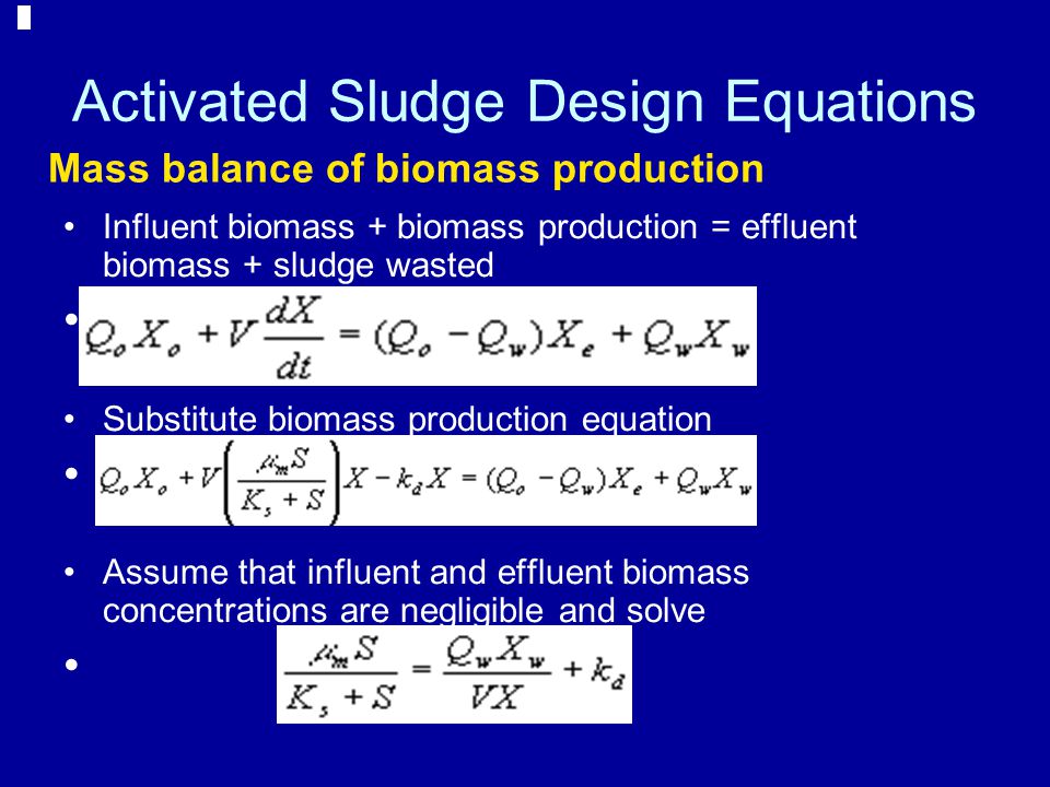 Activated Sludge Design (Complete Mix Reactor) - ppt video online download