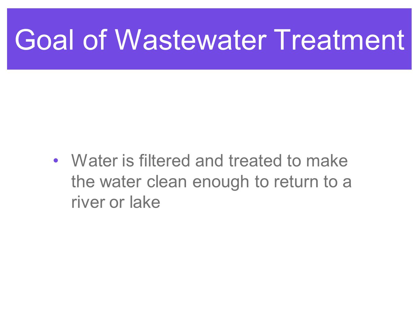 Goal of Wastewater Treatment