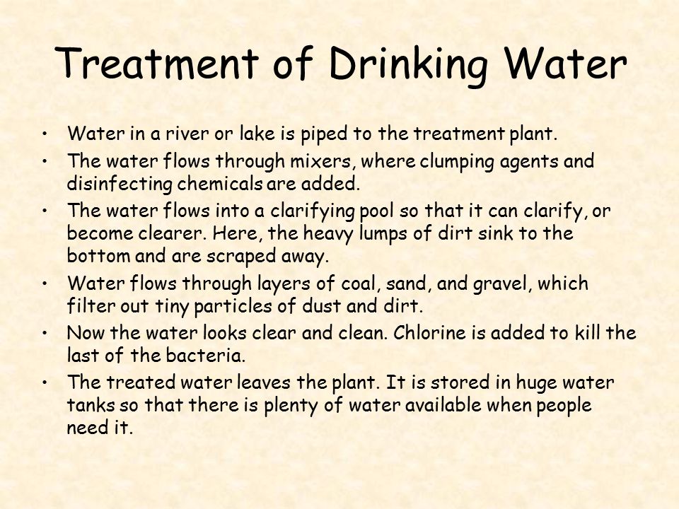 Treatment of Drinking Water