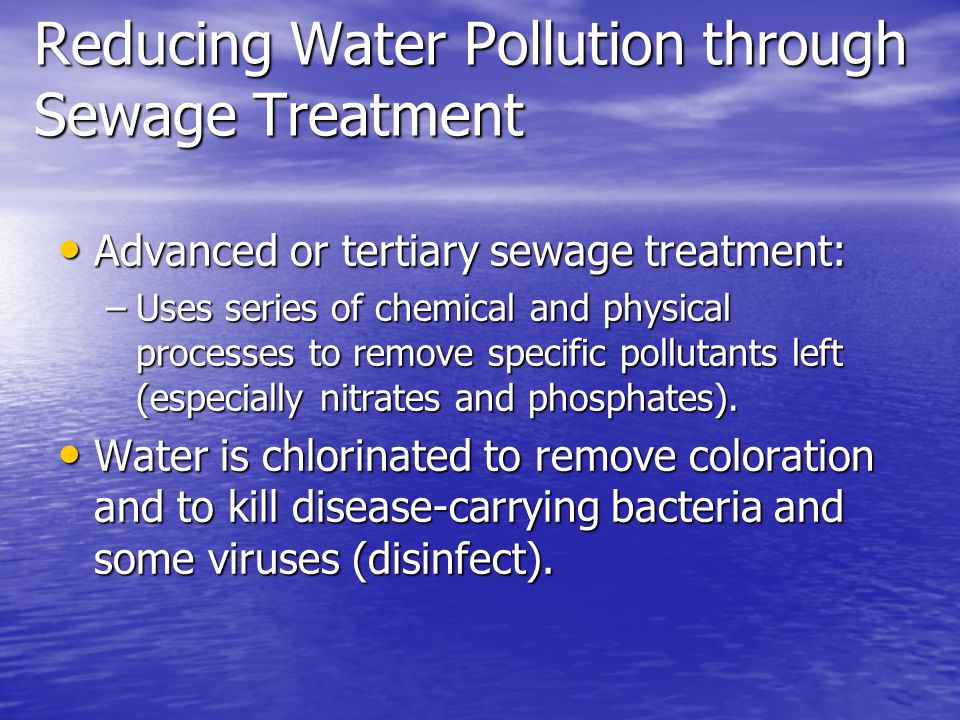 Reducing Water Pollution through Sewage Treatment
