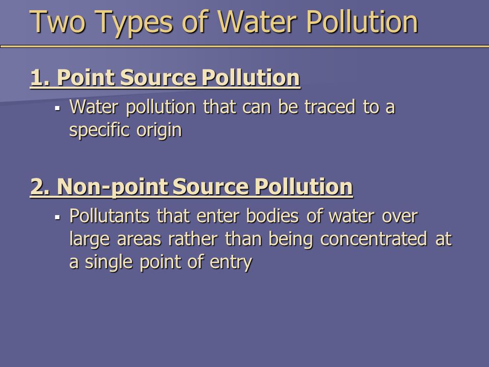 Two Types of Water Pollution