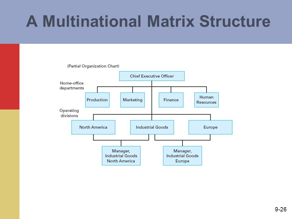 Organizational Chart Of Multinational Company