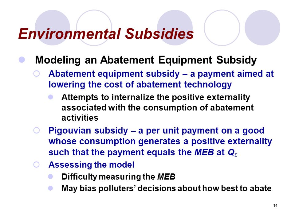 Environmental Subsidies