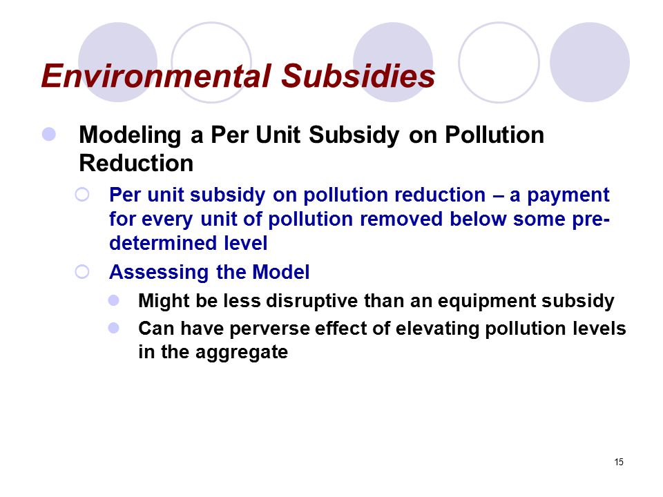 Environmental Subsidies