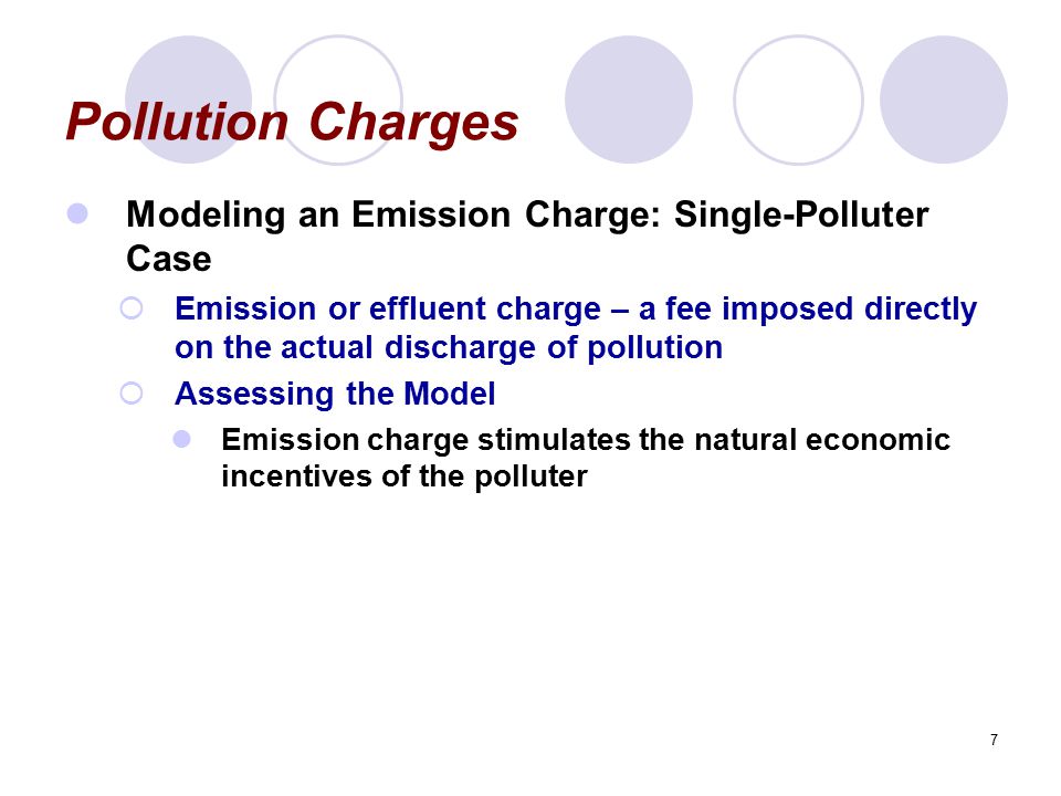 Pollution Charges Modeling an Emission Charge: Single-Polluter Case