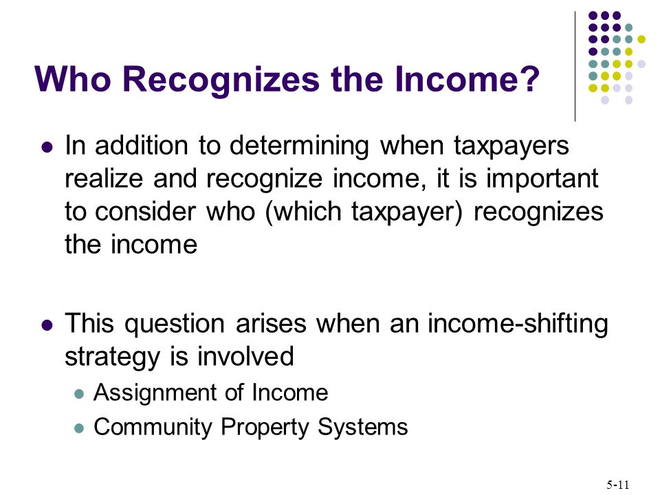 Who Recognizes the Income