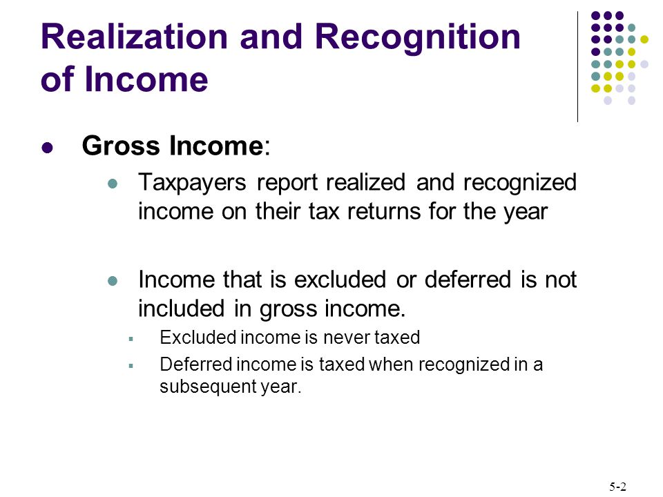 Realization and Recognition of Income