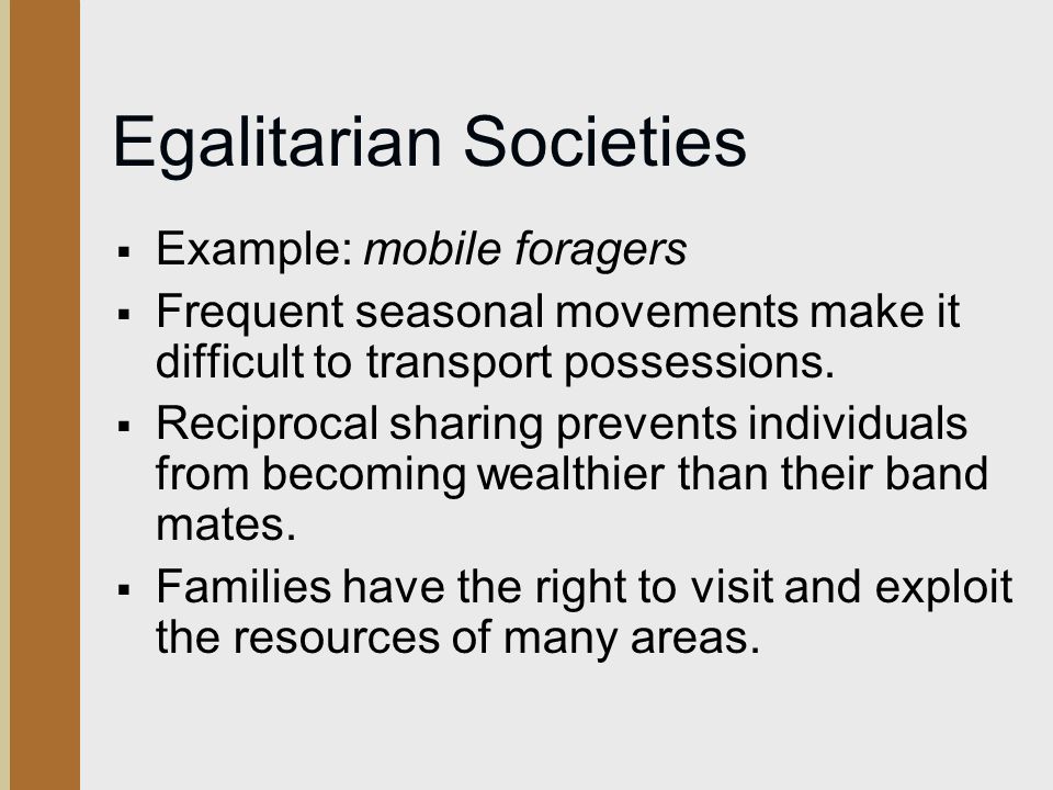 Egalitarian Societies