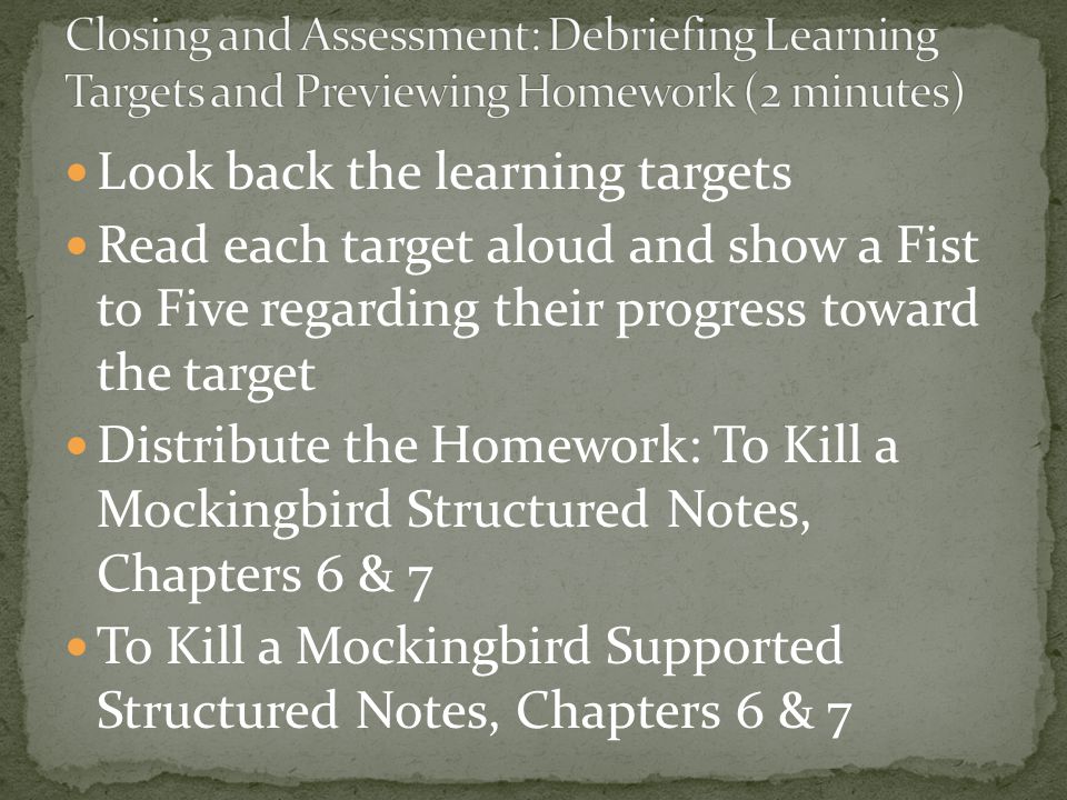 Look back the learning targets
