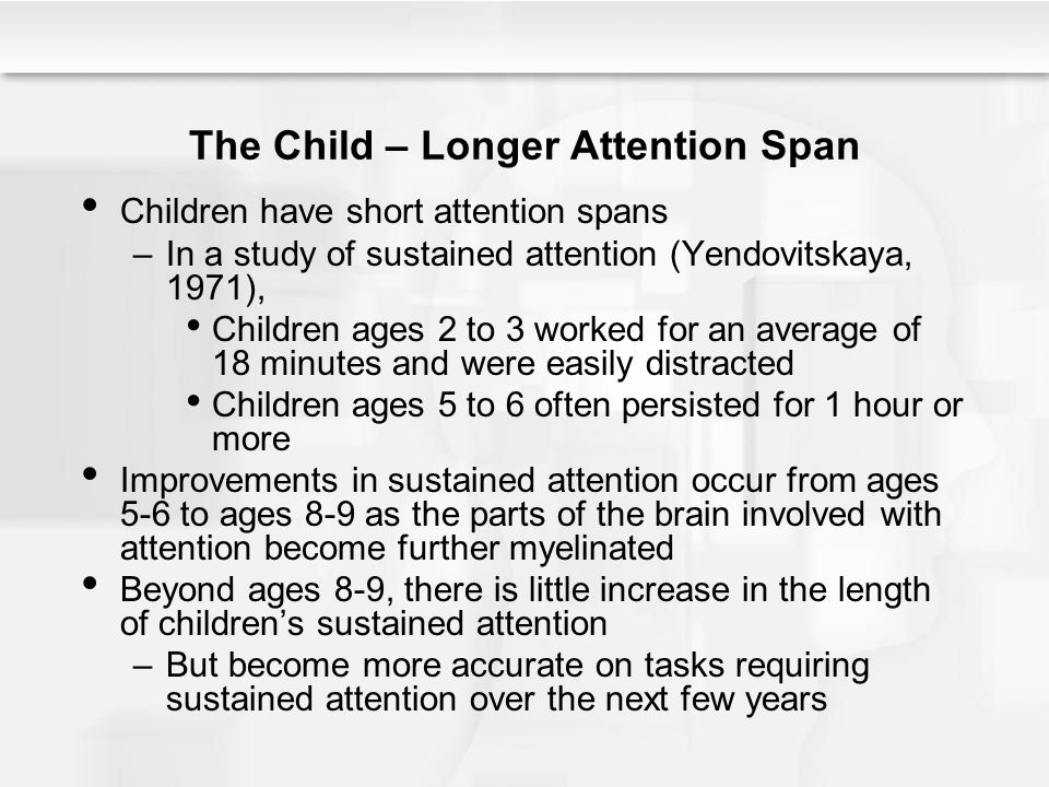 Child Attention Span Chart