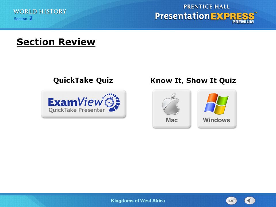 Section Review QuickTake Quiz Know It, Show It Quiz 13
