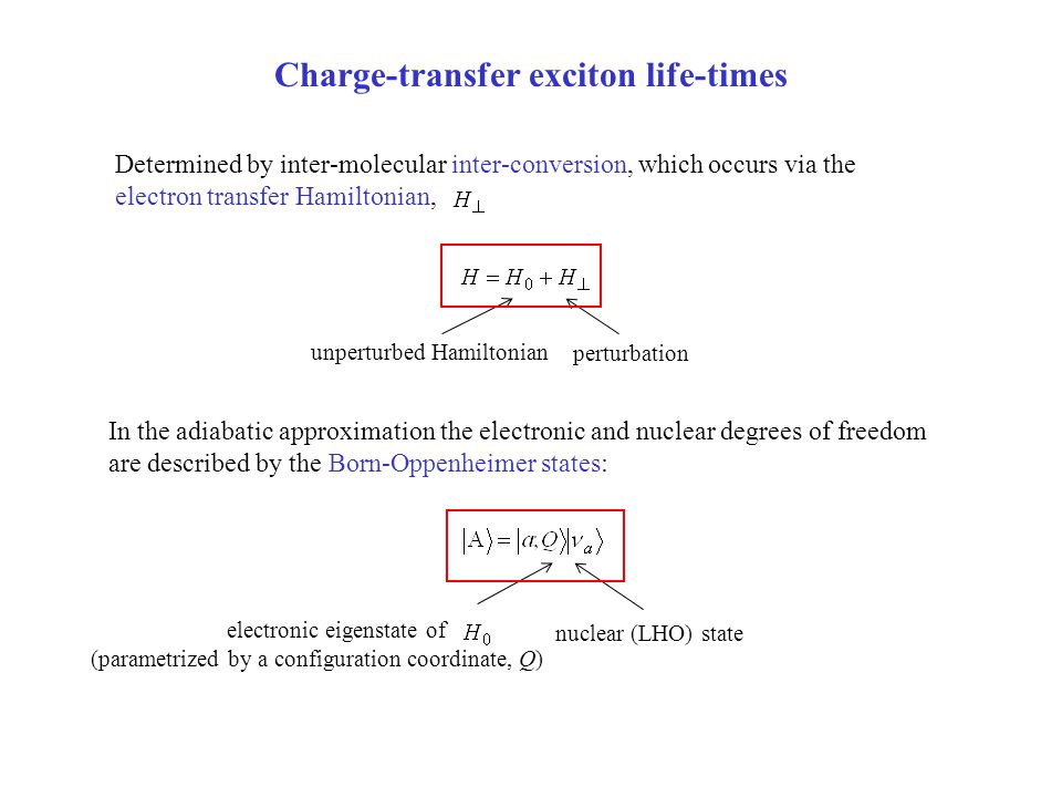 Charge-transfer exciton life-times