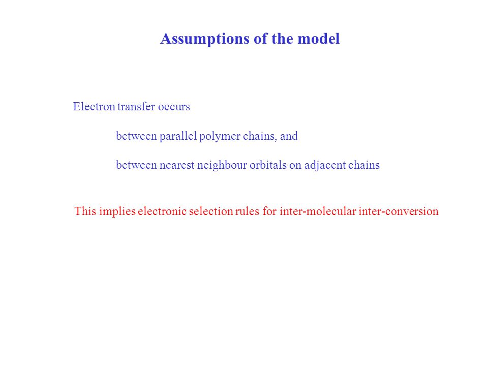 Assumptions of the model