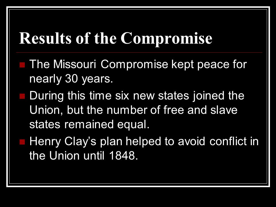 Results of the Compromise