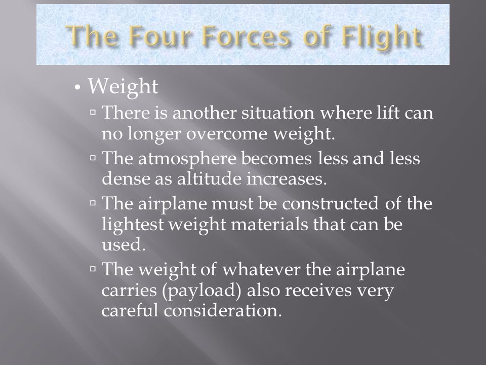 The Four Forces of Flight