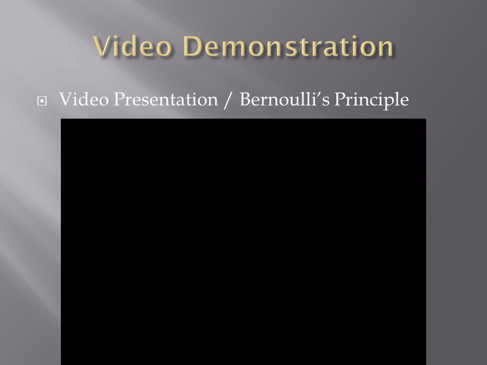 Video Demonstration Video Presentation / Bernoulli’s Principle