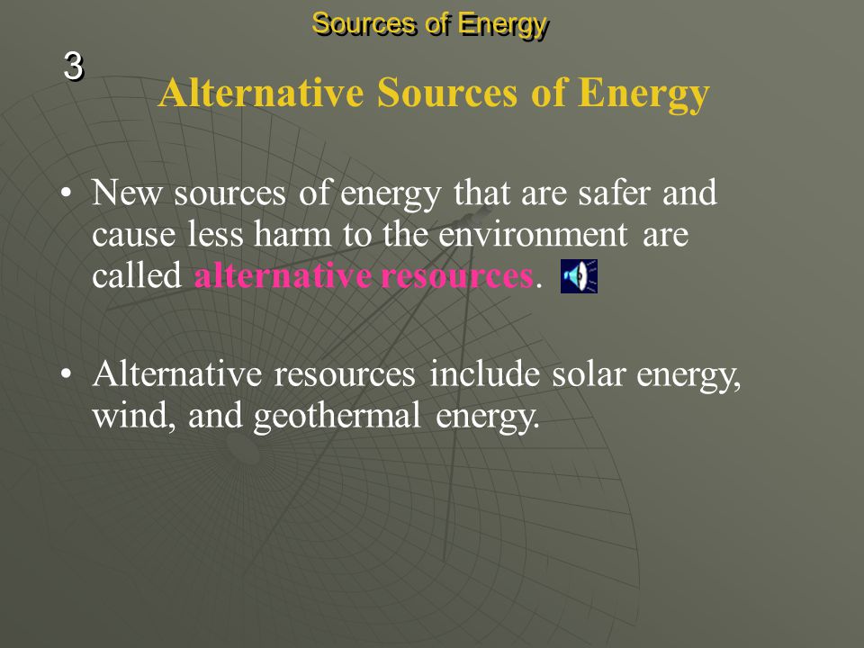 Alternative Sources of Energy
