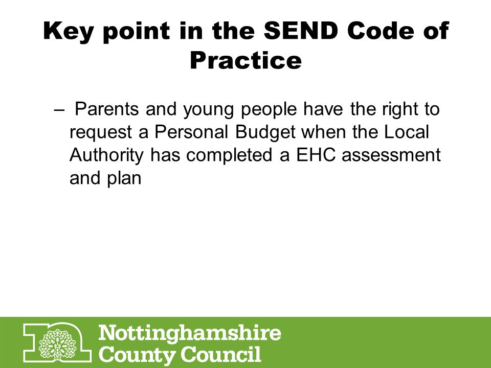 Key point in the SEND Code of Practice
