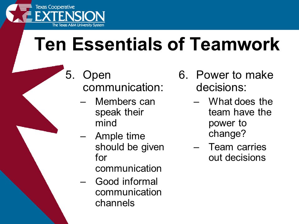 Ten Essentials of Teamwork