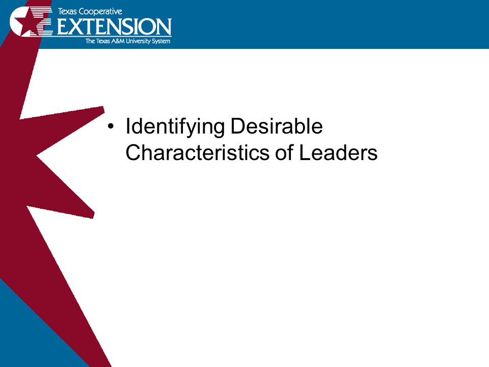 Identifying Desirable Characteristics of Leaders