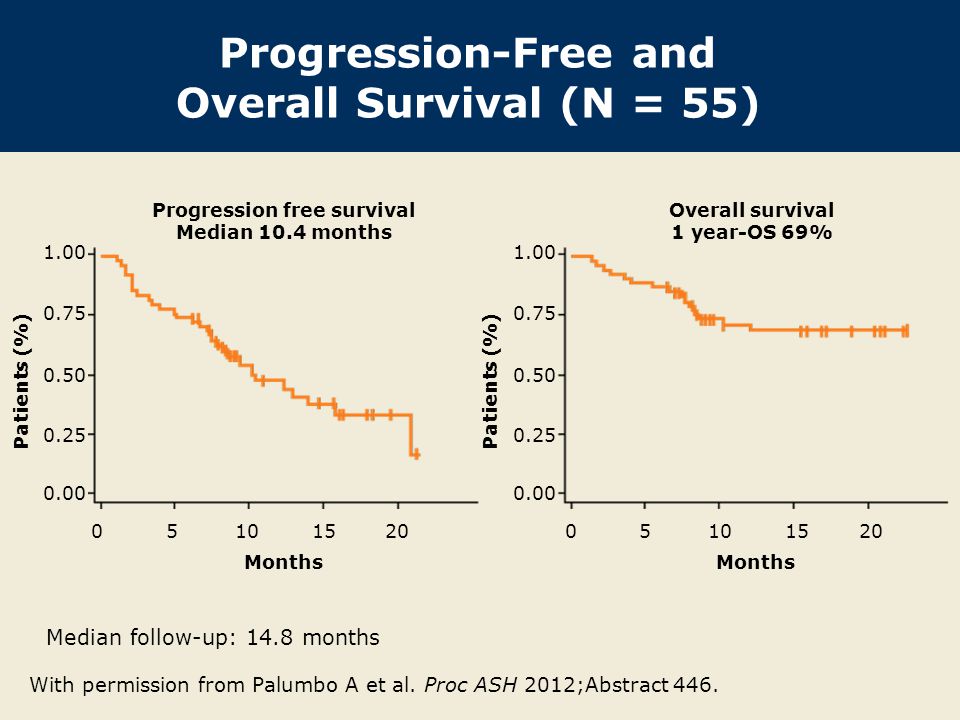 Progression-Free and Overall Survival (N = 55)