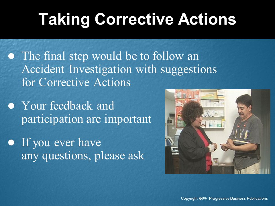 Taking Corrective Actions