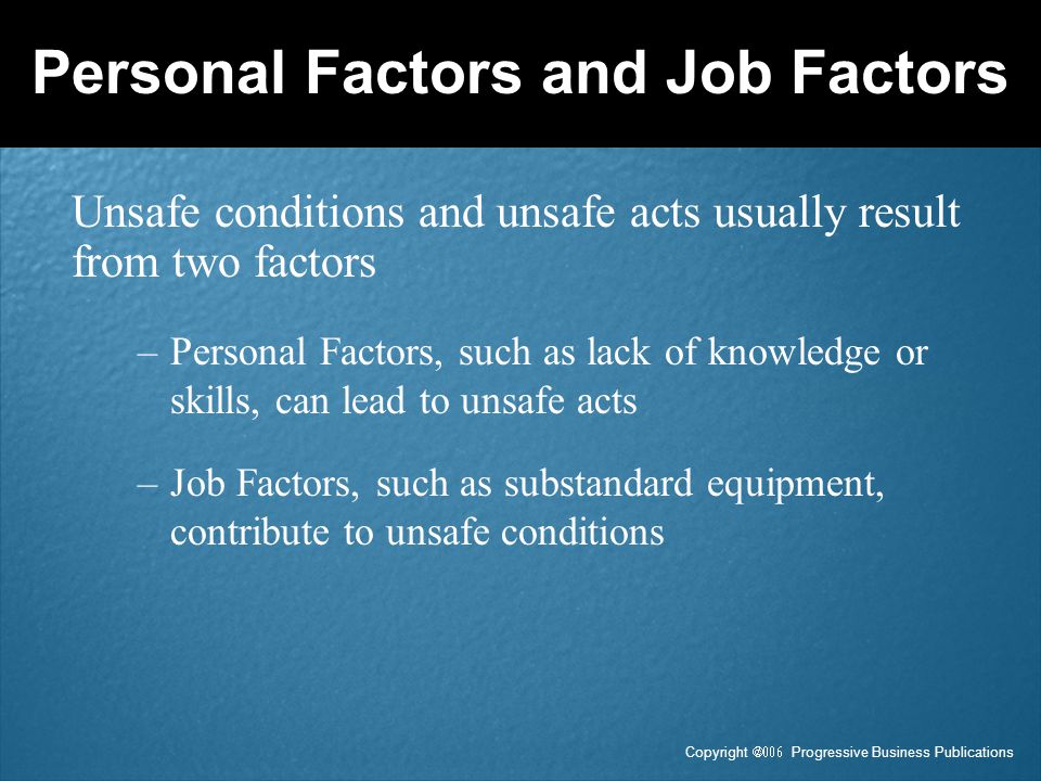 Personal Factors and Job Factors