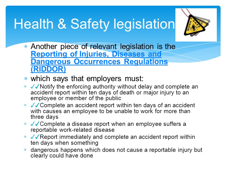 Health & Safety legislation