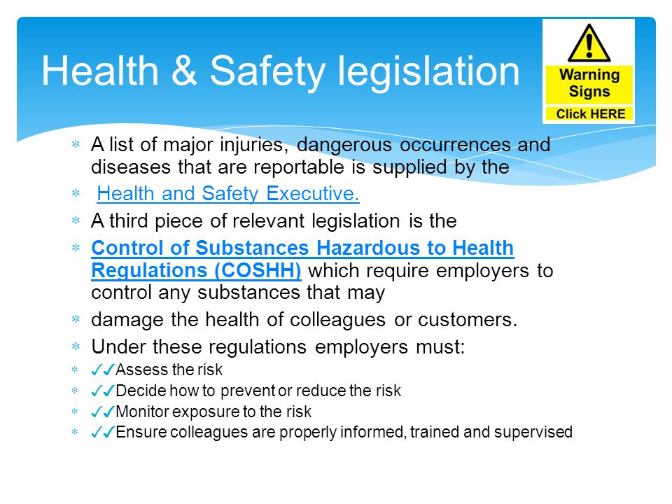 Health & Safety legislation