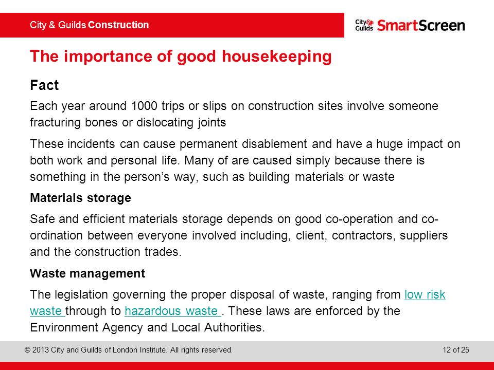 The importance of good housekeeping