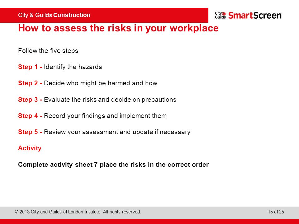 How to assess the risks in your workplace