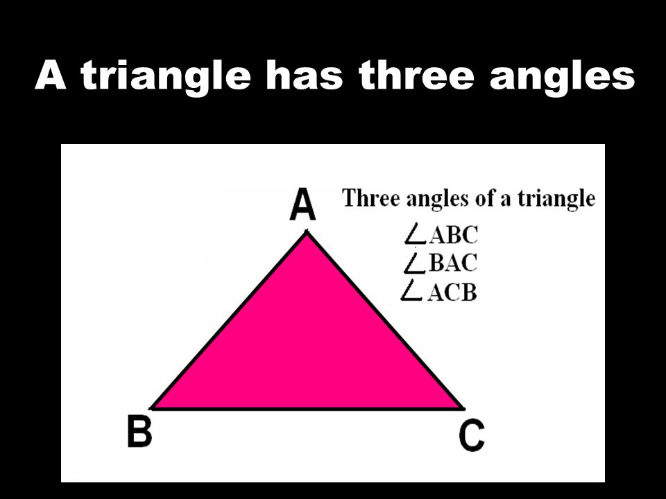 A triangle has three angles