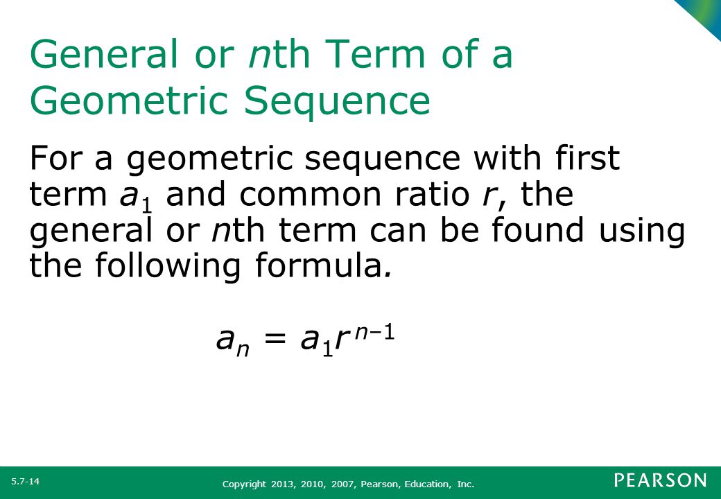 General or nth Term of a Geometric Sequence