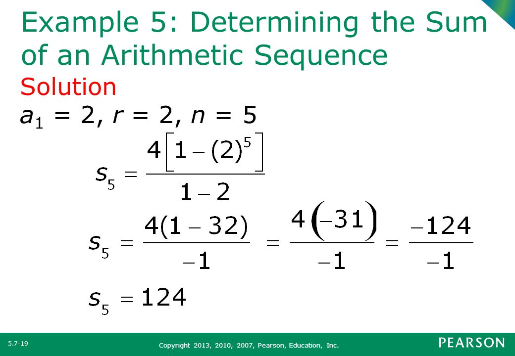Example 5: Determining the Sum of an Arithmetic Sequence